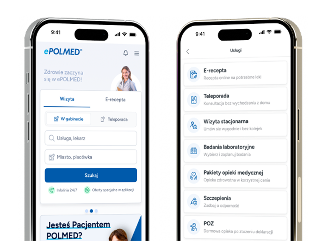 Podgląd aplikacji ePOLMED