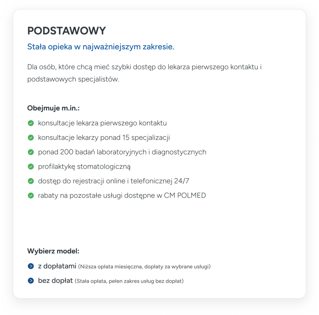 opieka medyczna polmed zakres podstawowy
